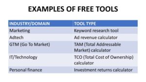 Example of free tools
