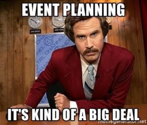 A meme about event planning